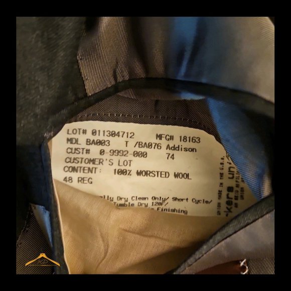 Hickey Freeman Suit - 48R/44, Charcoal Gray, Wool, EUC, Made in USA - Picture 9 of 13